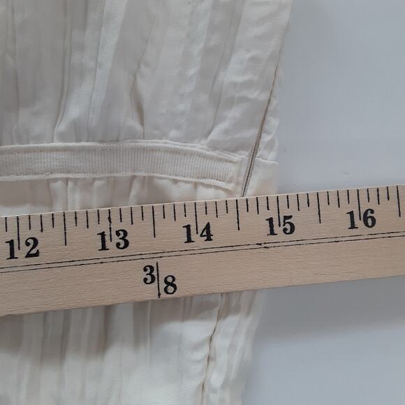 Vintage 90s Poplin Cami Peplum Ruffle Crop Top Cosplay Lingerie Blouse White - Picture 8 of 9